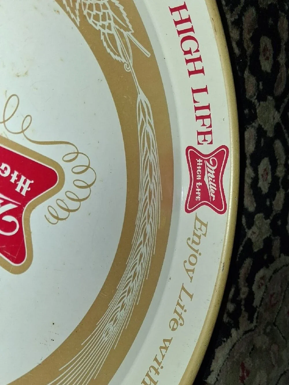 Miller High Life Gold & White Serving Tray